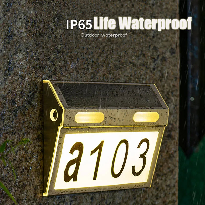 Outdoor Solar House Number Light Waterproof Stainless LED Lamp Warm/White/Neutral Lighting for Yard Door Fence Zpaxo