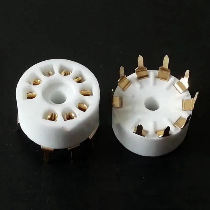 652F Ceramic 9 Pin B9A PCB MOUNT Tube Socket 6DJ8 EL84 6922 6BM8 6BQ5 Zpaxo