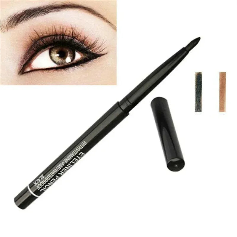3Pcs Waterproof & Sweat-Proof Black Eyeliner Pencil Combined Lasting Smudge-Proof Bold Eye Makeup Easy Glide Formula for Perfe Zpaxo