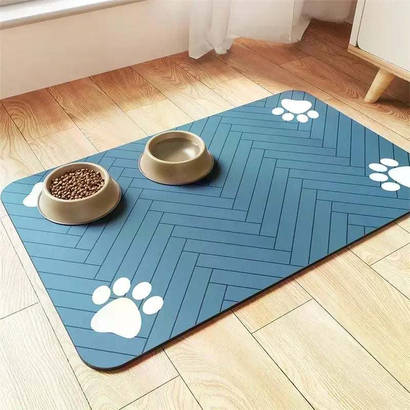 Pet Feeding Mat-Absorbent Pet Placemat For Food And Water Bowl With Waterproof Rubber Backing Quick Dry Water Mat For Dog Cat Zpaxo