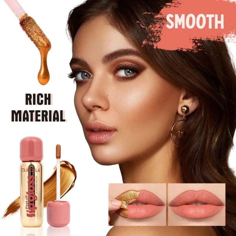 6 Gold Peel-off Lip Liner Gloss Waterproof Long-lasting Matte