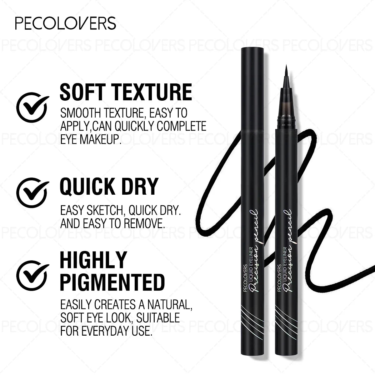 1PC Eyeliner & Eyebrow Pen - Smudge-Proof, Fast-Drying, Non-Stick Formula, Perfect for Daily Use Zpaxo