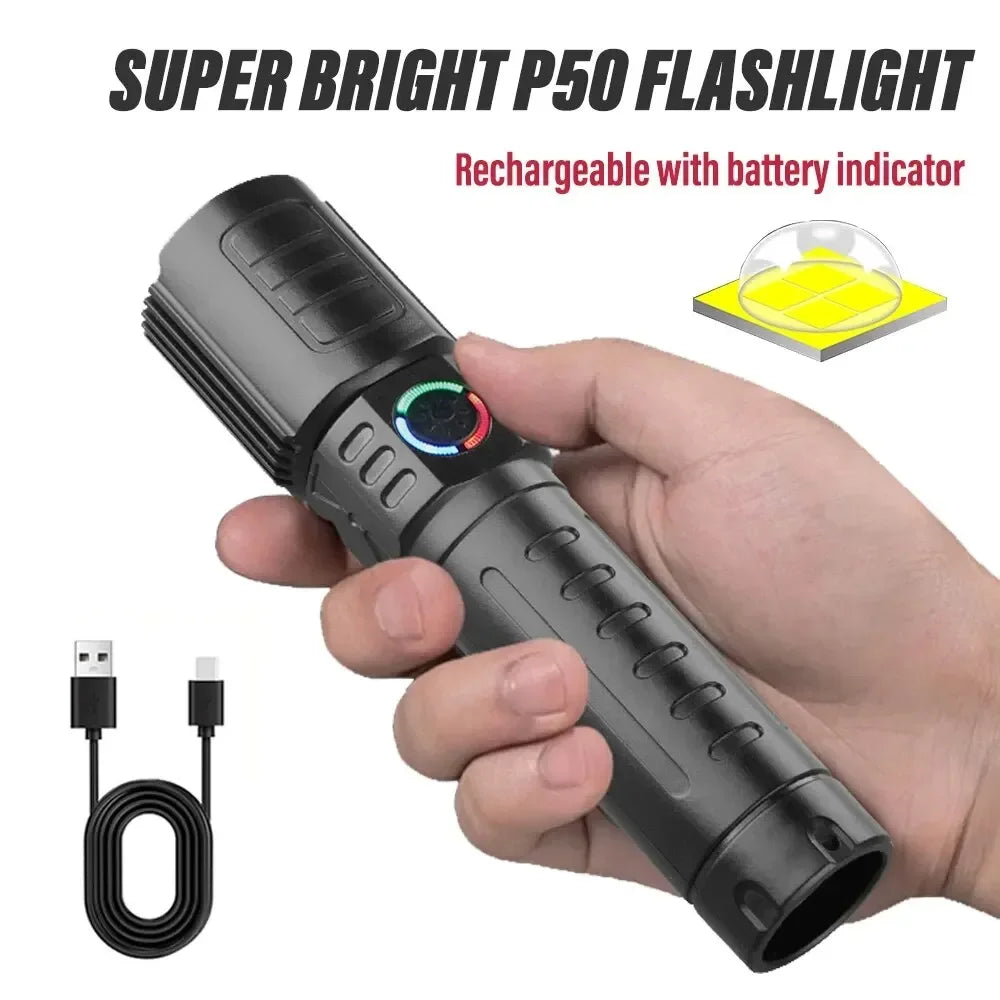 ESMARTER P50 LED Zoomable Rechargeable Flashlight 1600 Lumen