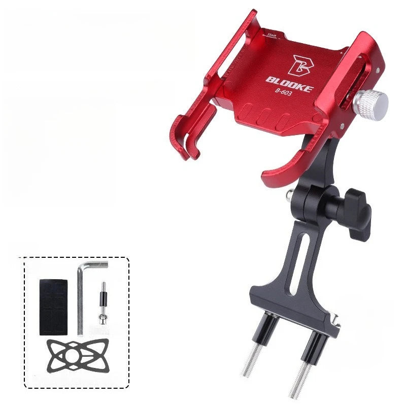New Bicycle Riding Mobile Phone Fixed Bracket Mountain Bike Riding Mobile Phone Navigation Adjustable Bracket Riding Supplies Zpaxo Red Mirror holder