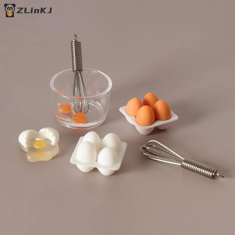 ▶1:12 Dollhouse Mini Egg Frying Pan Kitchenware Model Dollhouse Kitchen Scene Accessories Zpaxo