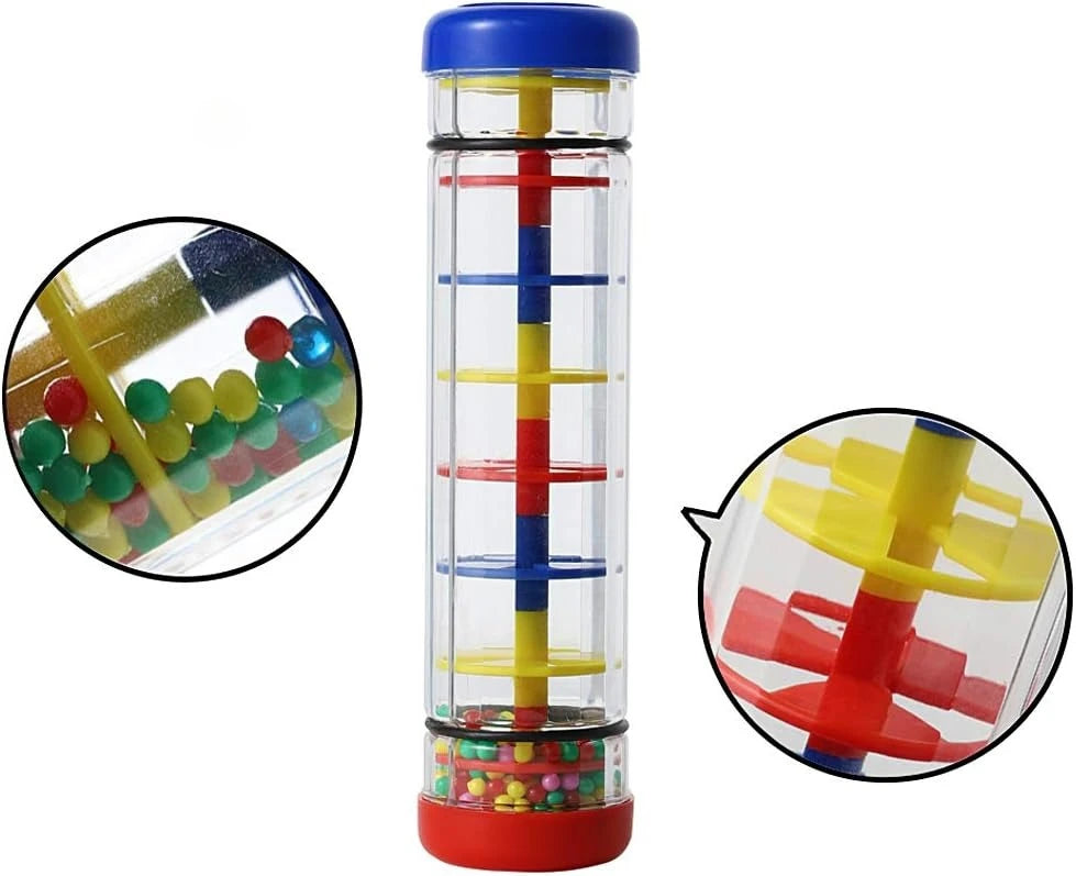 Rain Stick Rainmaker Hand Shaking Sound Tube Bells Orff Percussion