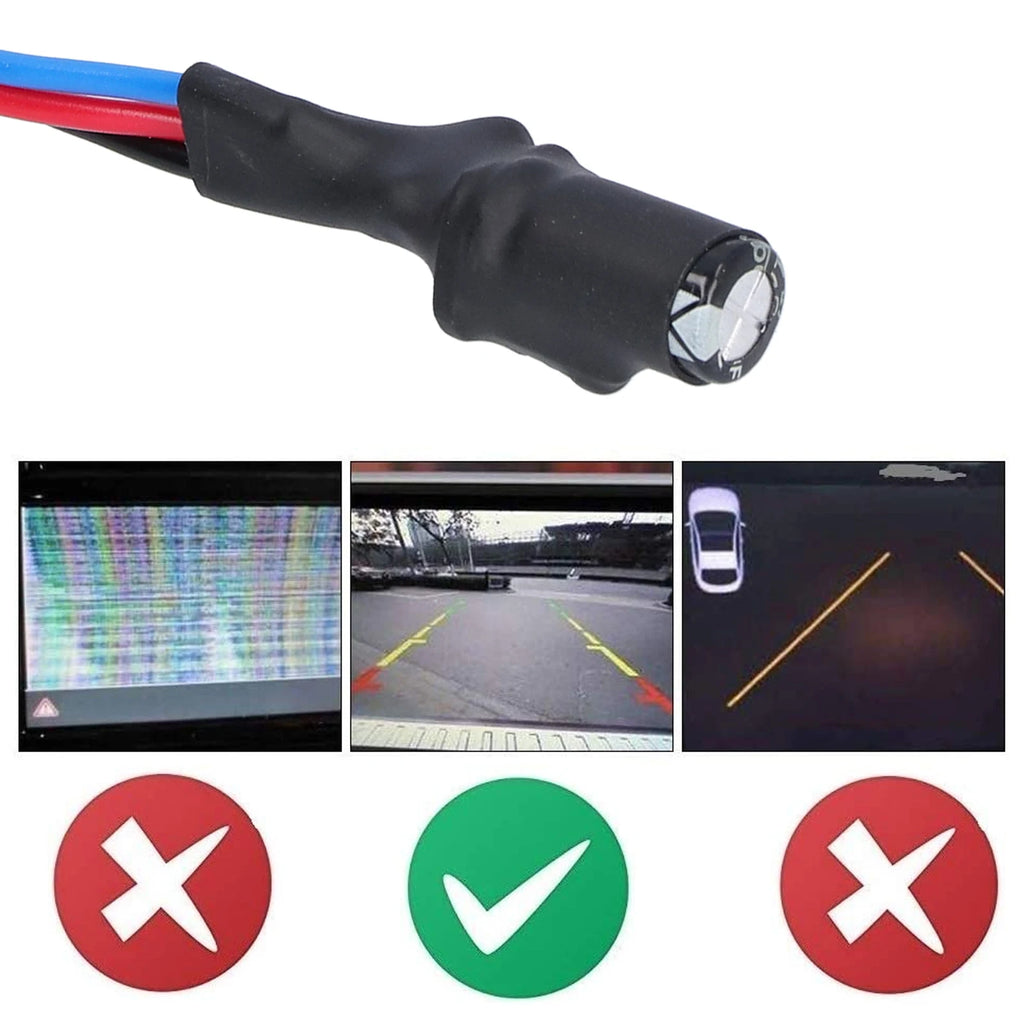 Backup Camera Rectifier Reverse Camera Signal Filter 12V Relay Capacitor Rectifier Cable for Germany/ Car Series Zpaxo