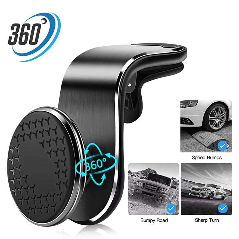 360 Rotation Phone Stand Magnetic Car Holder Air Vents Clip Mobile