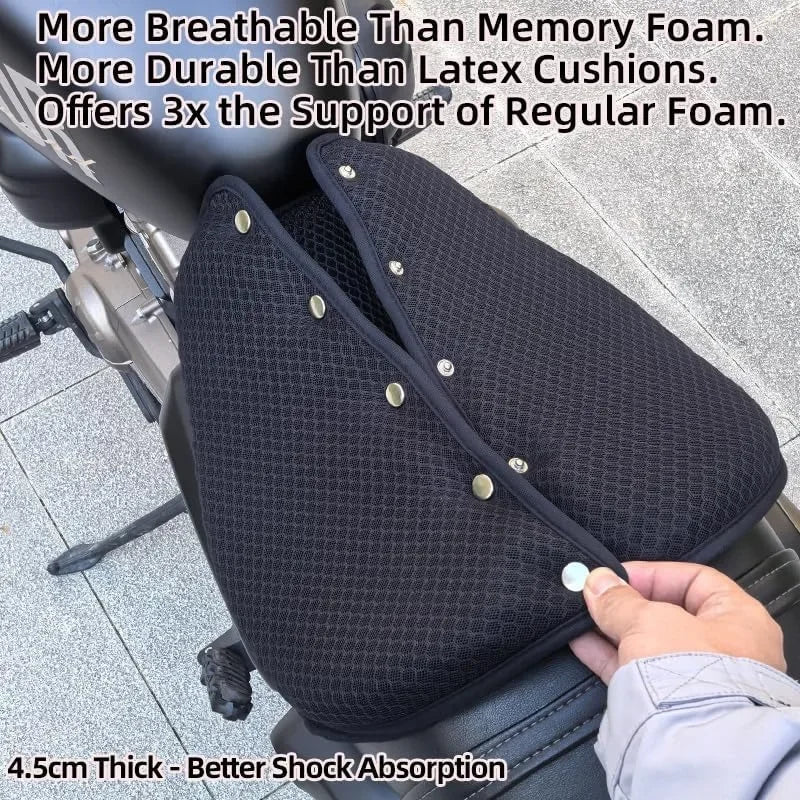 3D Honeycomb Motorcycle Gel Seat Cushion – Breathable Comfort