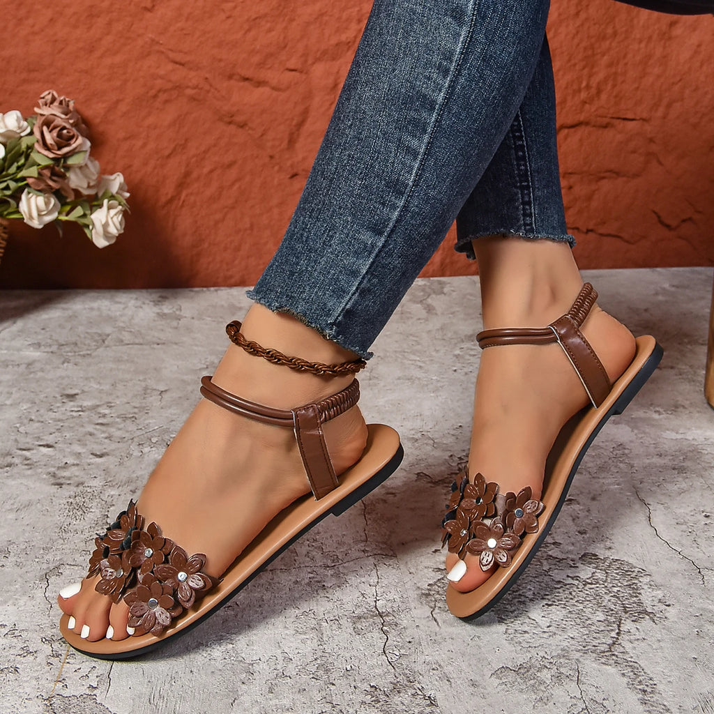 Lightweight 2025 Summer Casual Sandals Open-toed Women Flats Elegant Zpaxo