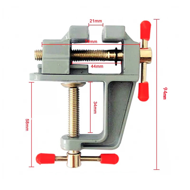 3.5&quot Aluminum Miniature Mini Bench Vise Muliti-Funcational Small Jewelers Hobby Clamp On Table Flat Pliers Tool Vice Zpaxo