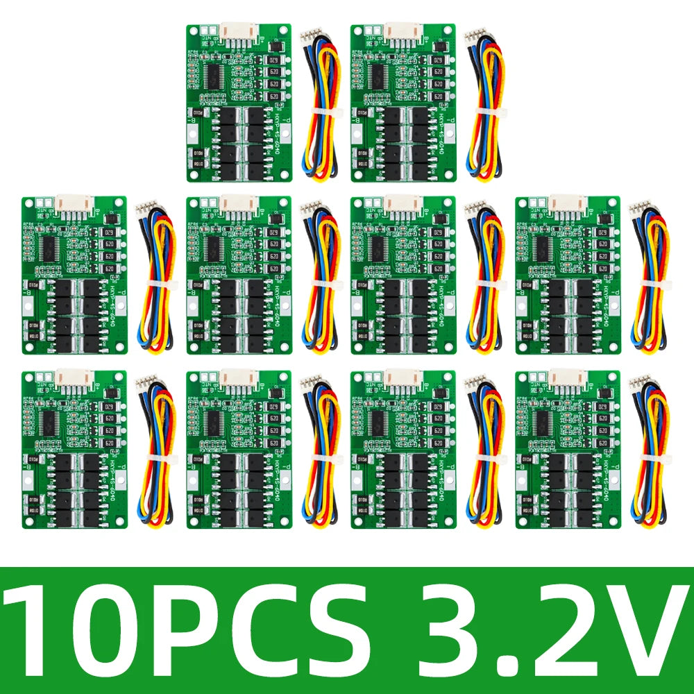 ‌4S 20A LiFePO4 BMS with Active Balancing (12.8V-14.4V) for 32650/32700 Cells - Overcharge/Discharge Protection Operation Zpaxo 3.2V LiFePO4 10PCS
