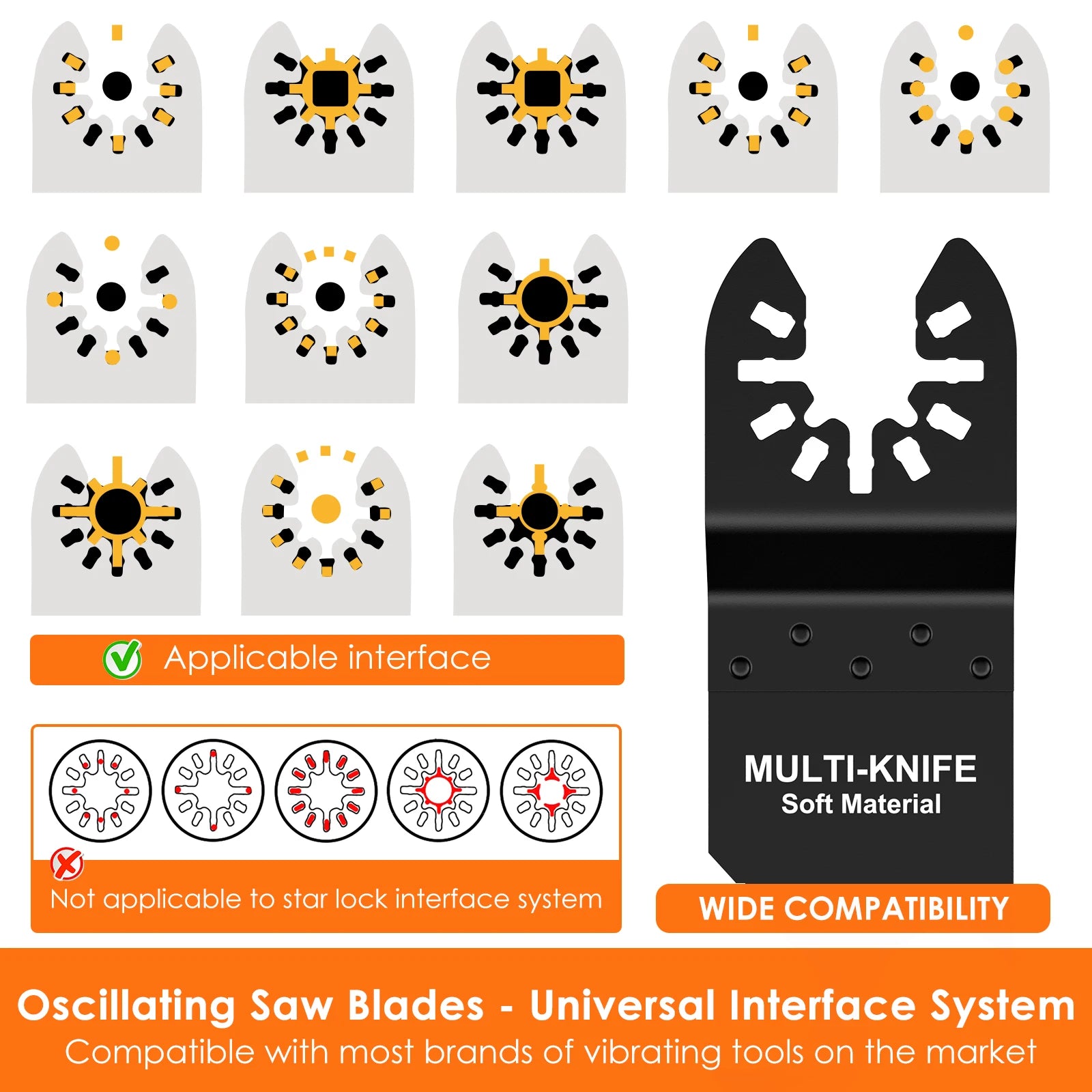 10pcs Oscillating Multi Tool Hook Knife Blade Multitool Saw Blades for Cutting Soft Materials Roofing Shingles PVC Floor Carpet Zpaxo