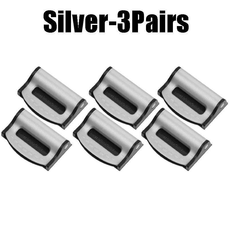 Universal Car Seat Belt Clip Anti-slip Buckle Simple Secure Fastener Zpaxo Silver -3Pairs