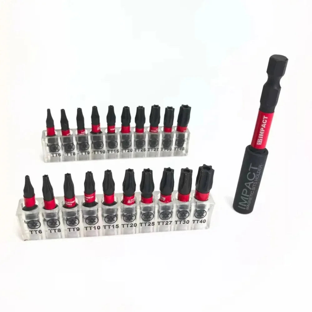 T6–T40 Torx Screwdriver Bit Set | Magnetic Impact Star Bits Screwdriver Bit Set Zpaxo 21PCS