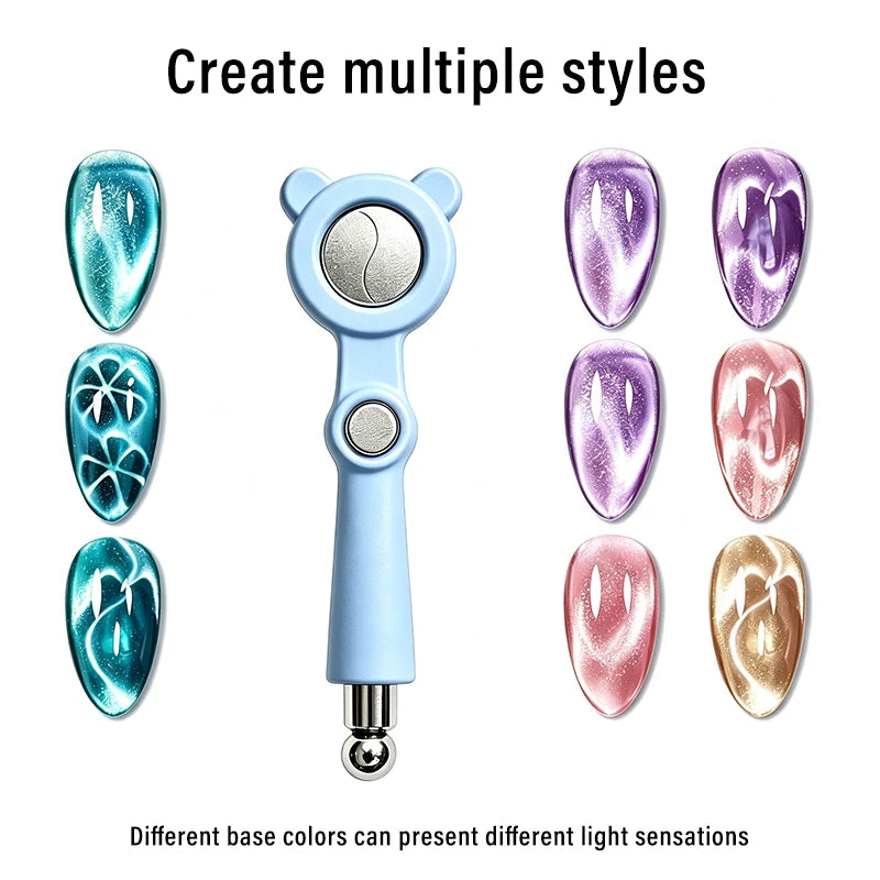 4 in1 Nail Art Magnetic Stick with Magnetic Beads Multi Functional Cat Eye Nail Magnet for Glass Bead Starfish Ribbon Effect Zpaxo