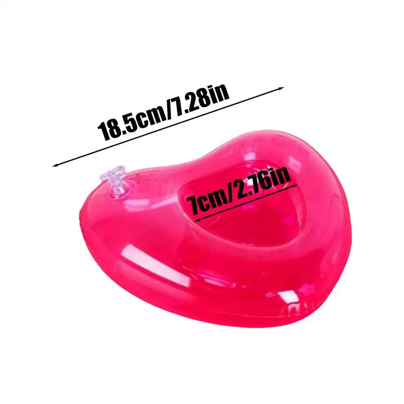 Floating Cup Holder For Pool Heart Shape Inflatable Cup Holder Inflatable Heart Design PVC Poolside Tray For Spa Beach Parties Zpaxo