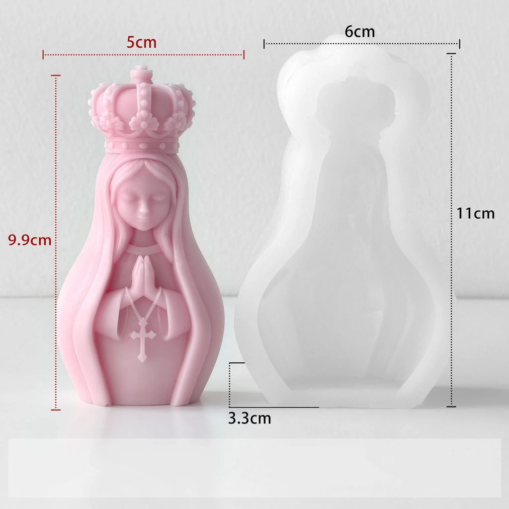 3D Virgin Mary Silicone Candle Mold – DIY Religious Craft