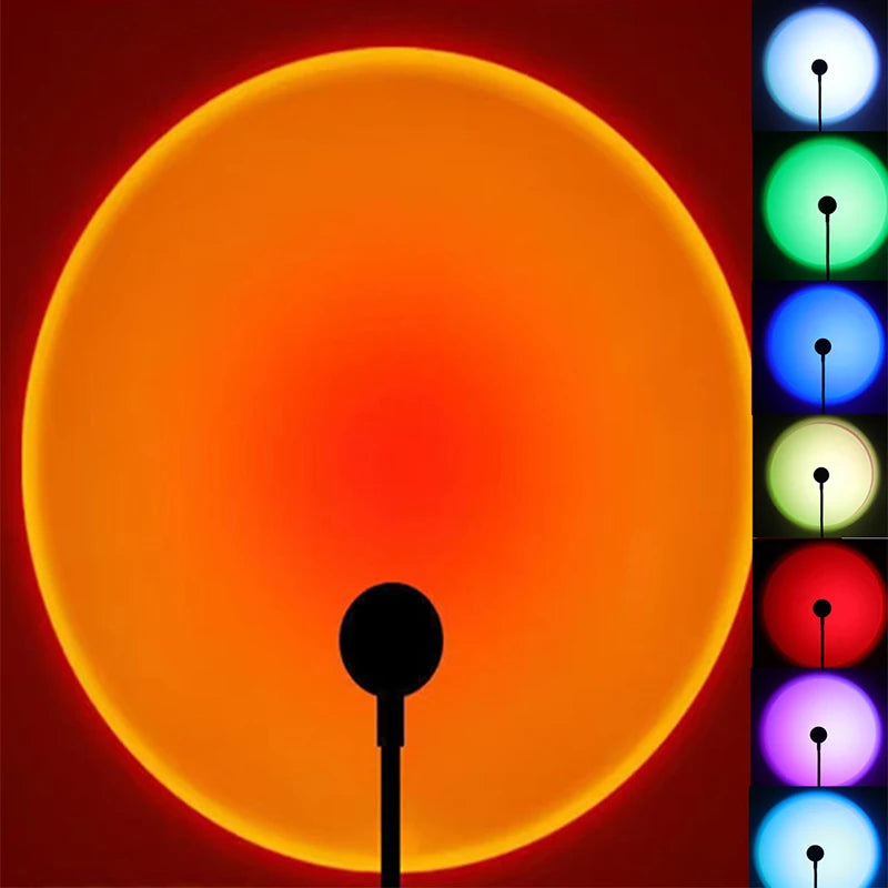 LED USB Sunset Mood Lamp RGB Projector Neon Night Light Living Room Zpaxo