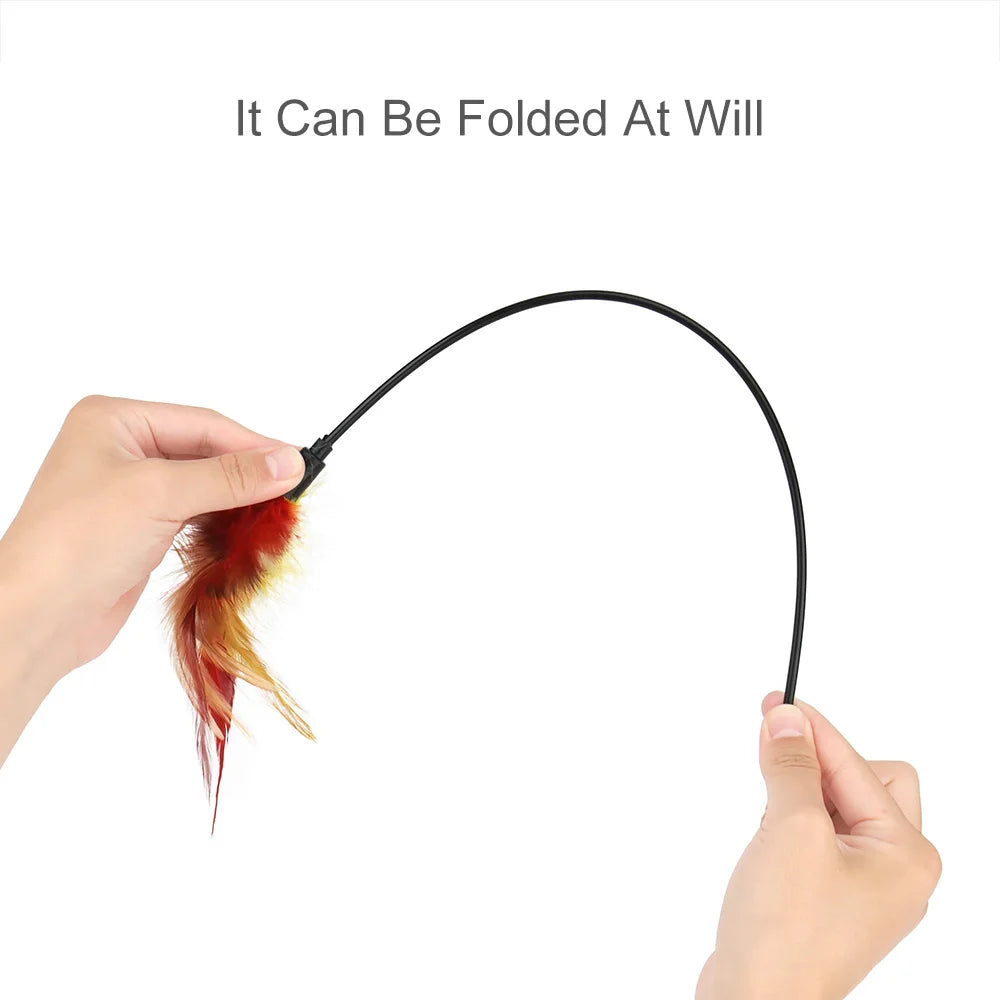 Feather Cat Teaser Stick Bell Funny Interactive Wand Cats Pet