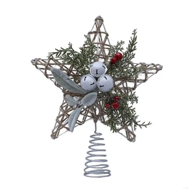Hollowed Iron Wire Star Tree Ornament Bells Winter Holiday Party