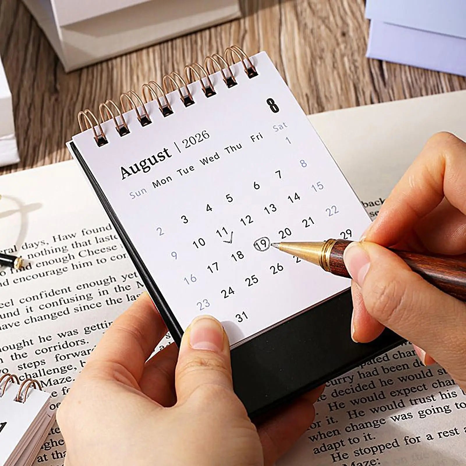 2026 Mini Desk Calendar Small Office Desktop Planner Daily Schedule