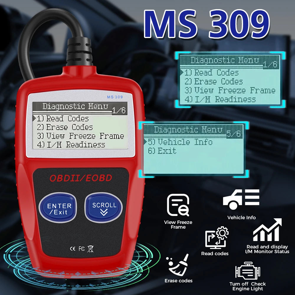 Car Diagnostic Tools Fault Code Clear Digital Display OBD 2 Scanner