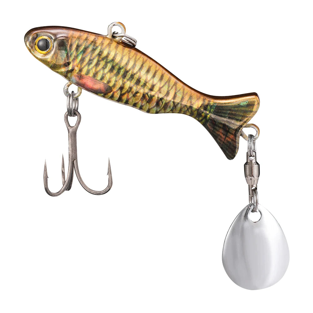 Metal Vib Fishing Lure 23g Hard Bait with Sharp Treble Hooks Fishing Bait Bass Pike Carp Sea Fishing Lure Zpaxo Gold