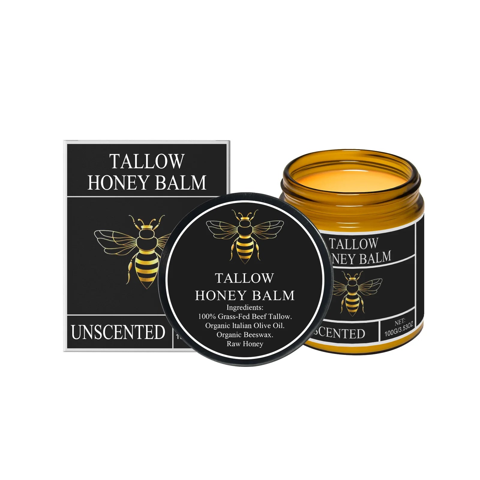 Beef Tallow & Honey Balm – Moisturizing Cream for Dry Skin Skin Moisturizing Balm Zpaxo Unscented