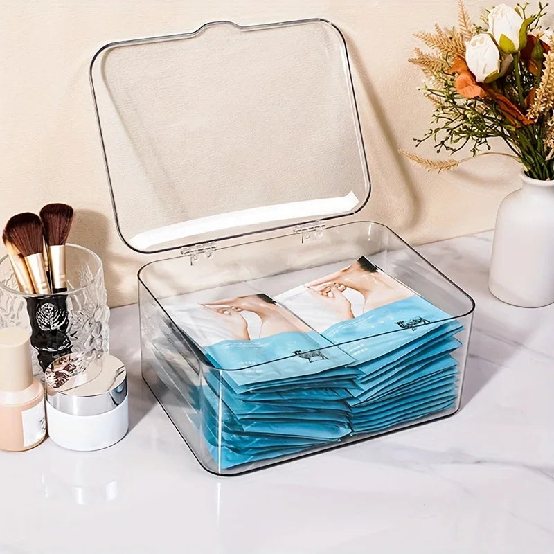Acrylic Clear Storage Organizer Box Clamshell Design Home Office