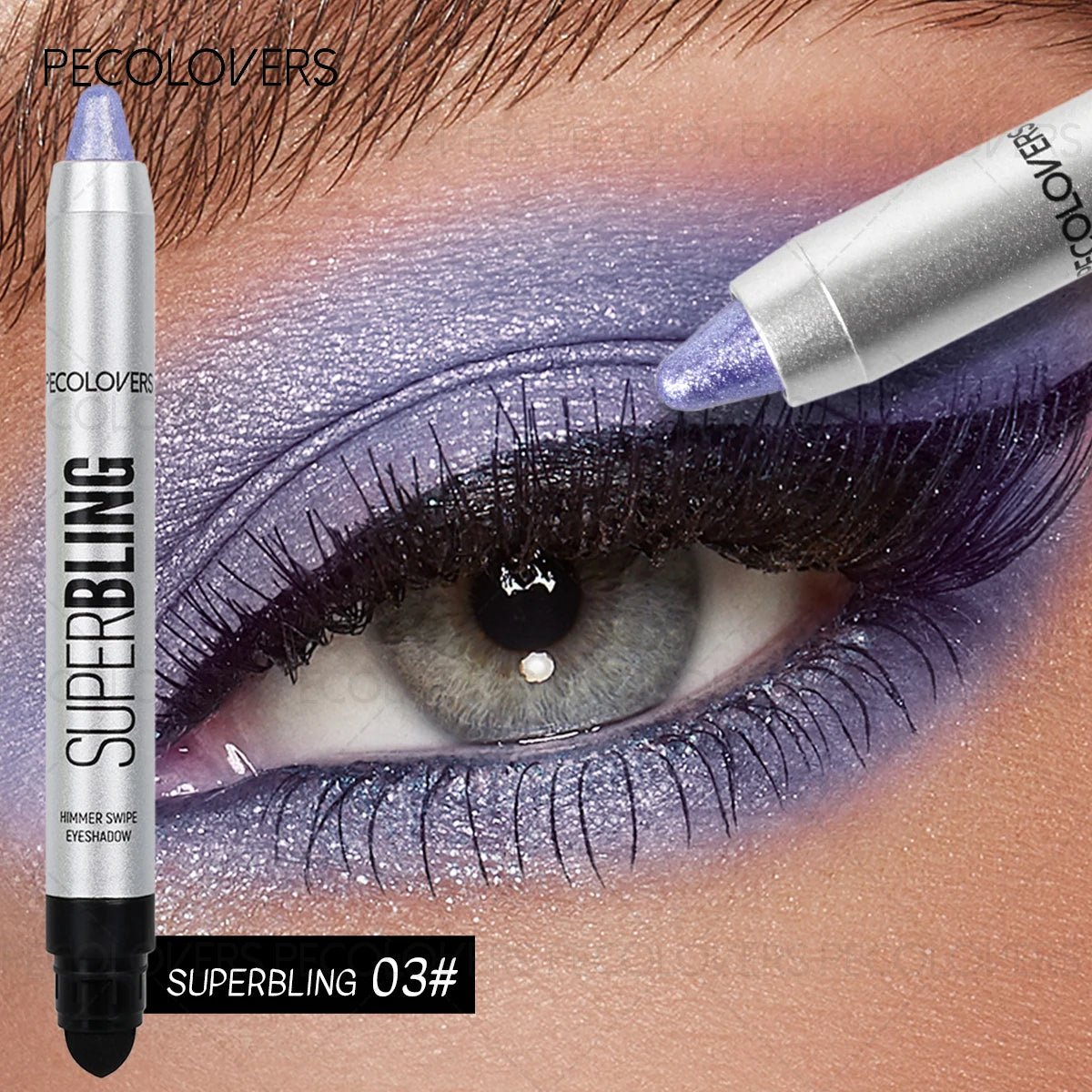1PC Waterproof Pearlescent Eyeshadow Pencil - Smudge-proof Shimmery Shades, Brightening Eye Highlighter, Creamy Texture Zpaxo 03