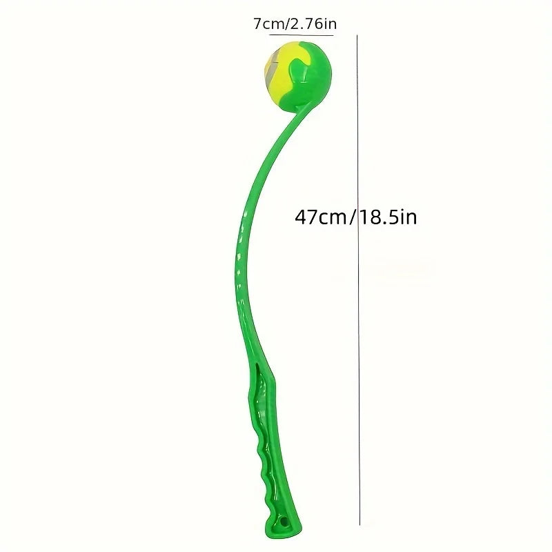 Pet Tennis Ball Launcher Stick Interactive Outdoor Dog Training Toy