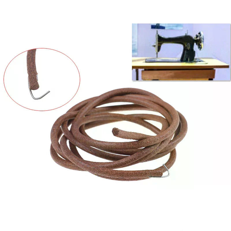 For Singer Sewing Machine 72" 183cm Leather Belt Antique Treadle Parts + Hook Zpaxo