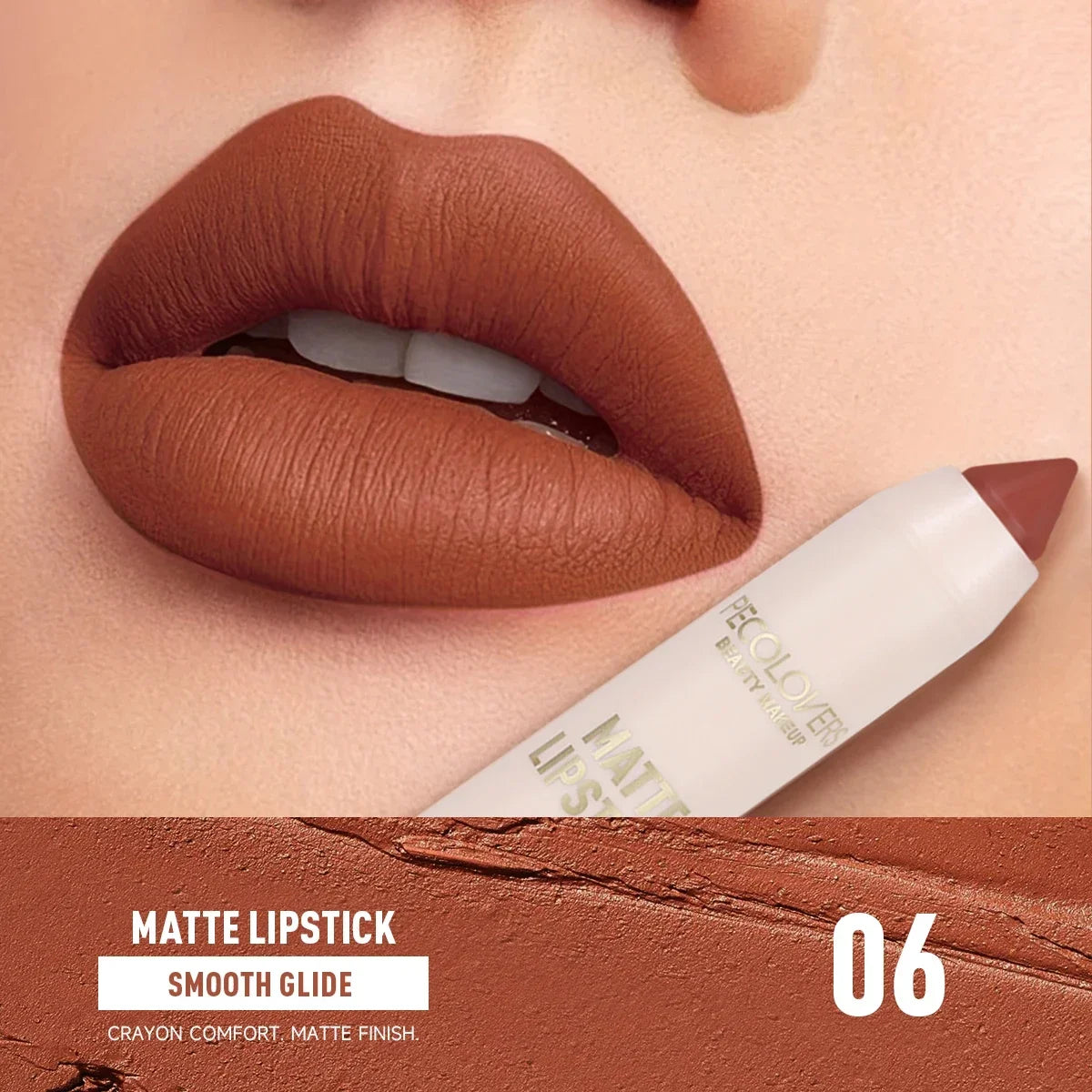 Matte Crayon Lipstick-long-lasting Easy Moisturizing Versatile Lip Zpaxo 06