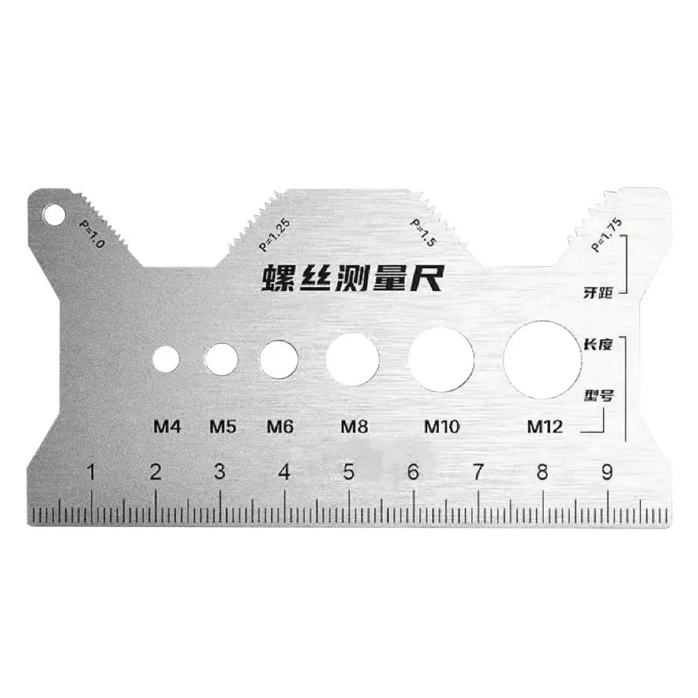Stainless Steel Double-Sided Bolt Gauge Card Screw Measuring Calipers Thread Specification Measurment Tools Zpaxo White