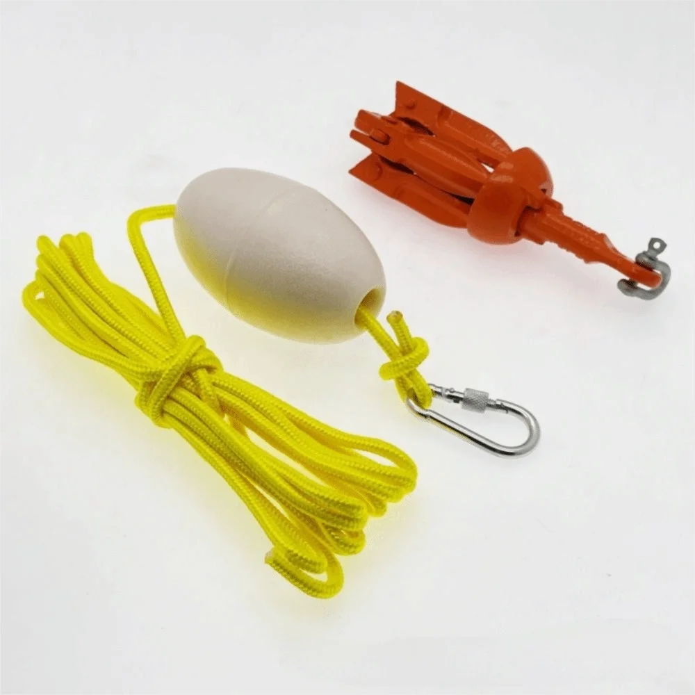 Aluminum Alloy Marine Kayak Anchor Portable Folding Design Rope Buoy Zpaxo