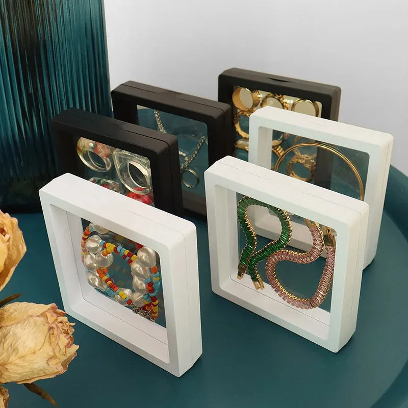 PE Film Jewelry Storage Box 3D Packaging Case Stand Floating Frame