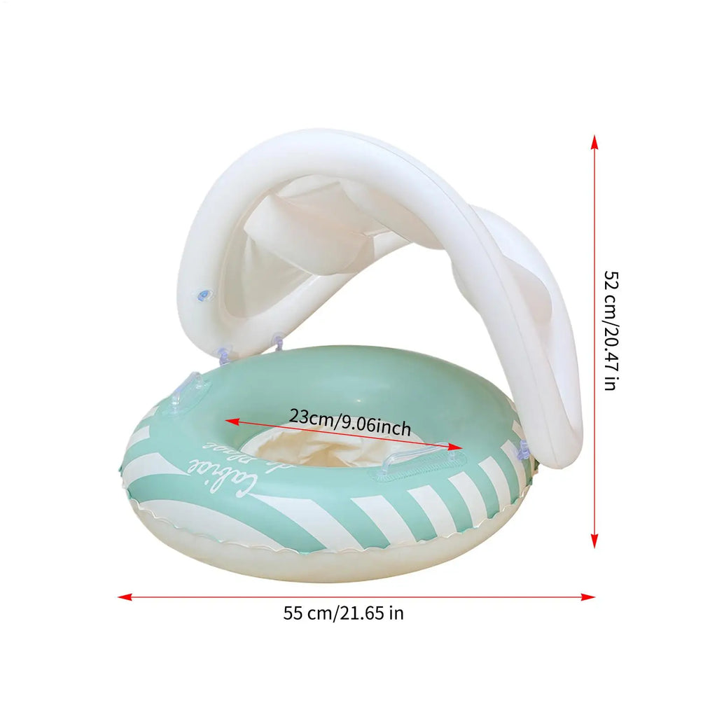 Baby Pool Float Inflatable Swim Ring Canopy Removable Seat Kids Water