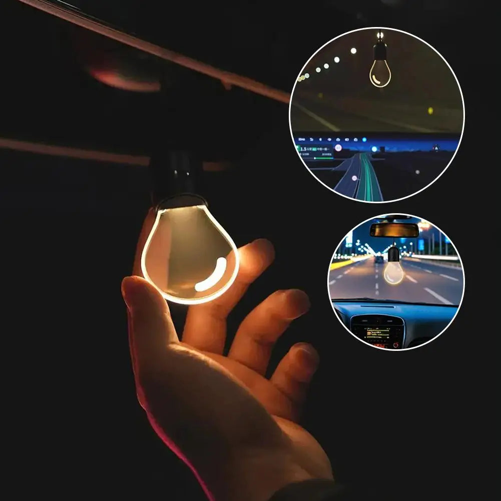 Car Decorative LED Bulb Hanging Ornament Interior Glow Lighting 4 Modes Retro Design For Daily Use Long Trips Auto Accessory Zpaxo