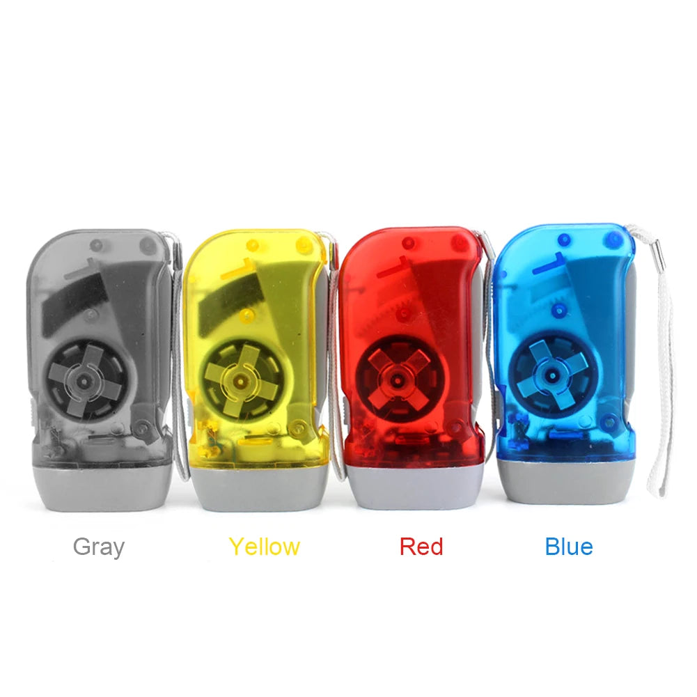 Plastic Hand Pressing Dynamo Flashlight Portable Plastic LED Camping Hand Crank Torch Outdoor Camp Ligting Tool Zpaxo