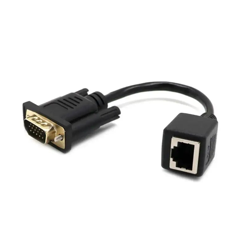652F 15pin Adapters Cord VGA Female/Male to RJ45 Female Cat5/Cat6 Ethnernet Cable Zpaxo male CN