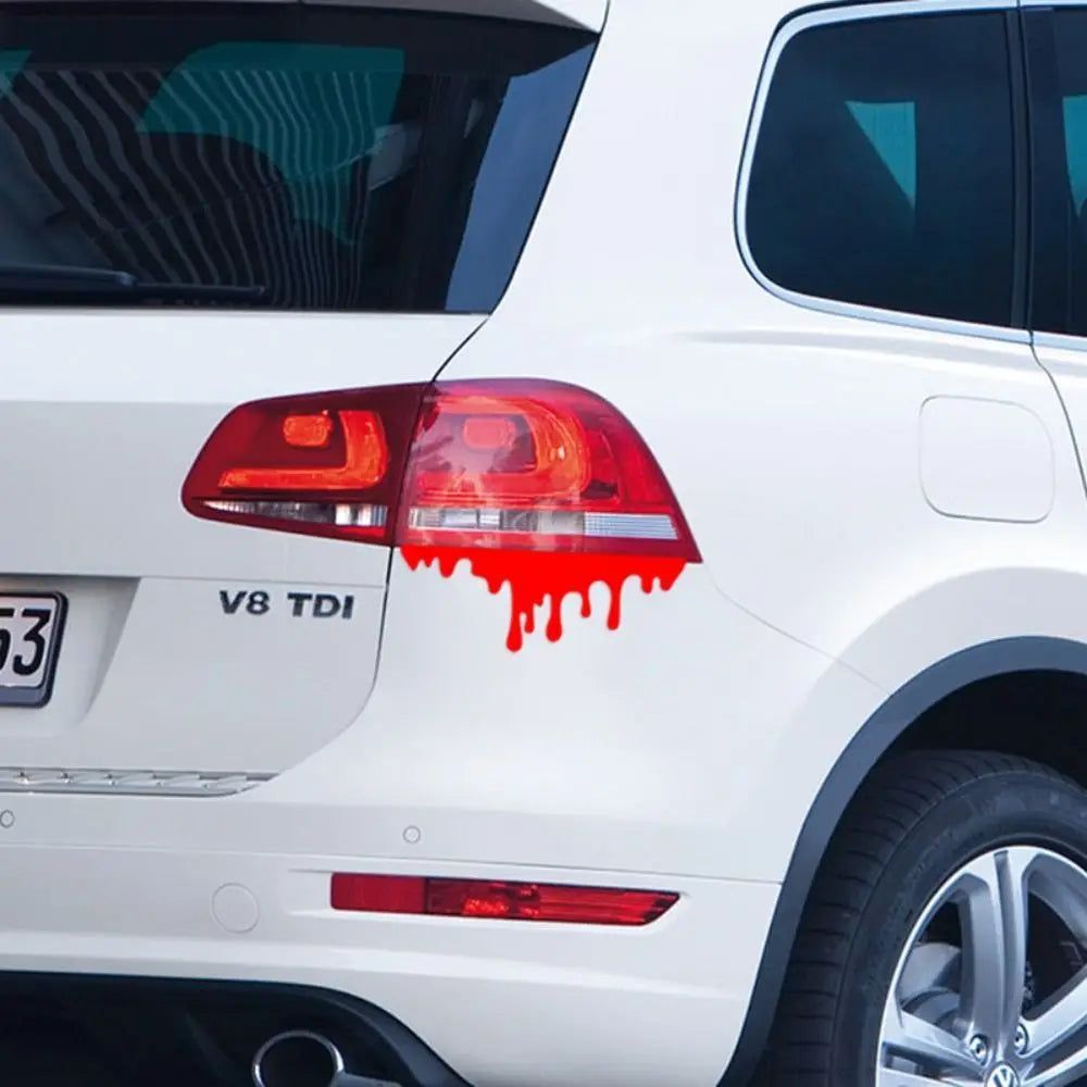 Halloween Car Red Blood Drips Stickers PET Headlight Sticker Easy Zpaxo