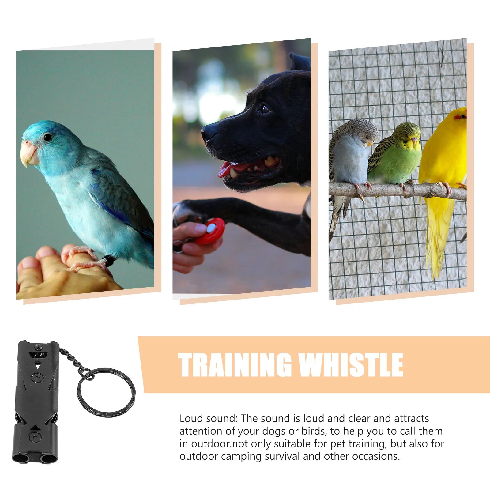 Stainless Steel Bird Whistle Metal Dog Training Whistle Portable Loud Clear Sound Pet Training Accessory Outdoor