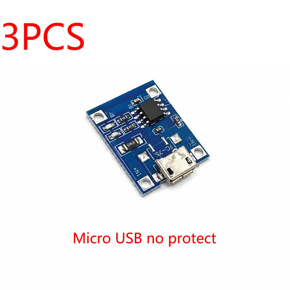 TP4056 5V 1A Type-c Mini USB Micro 18650 Lithium Battery Charger Zpaxo 3pcs 2