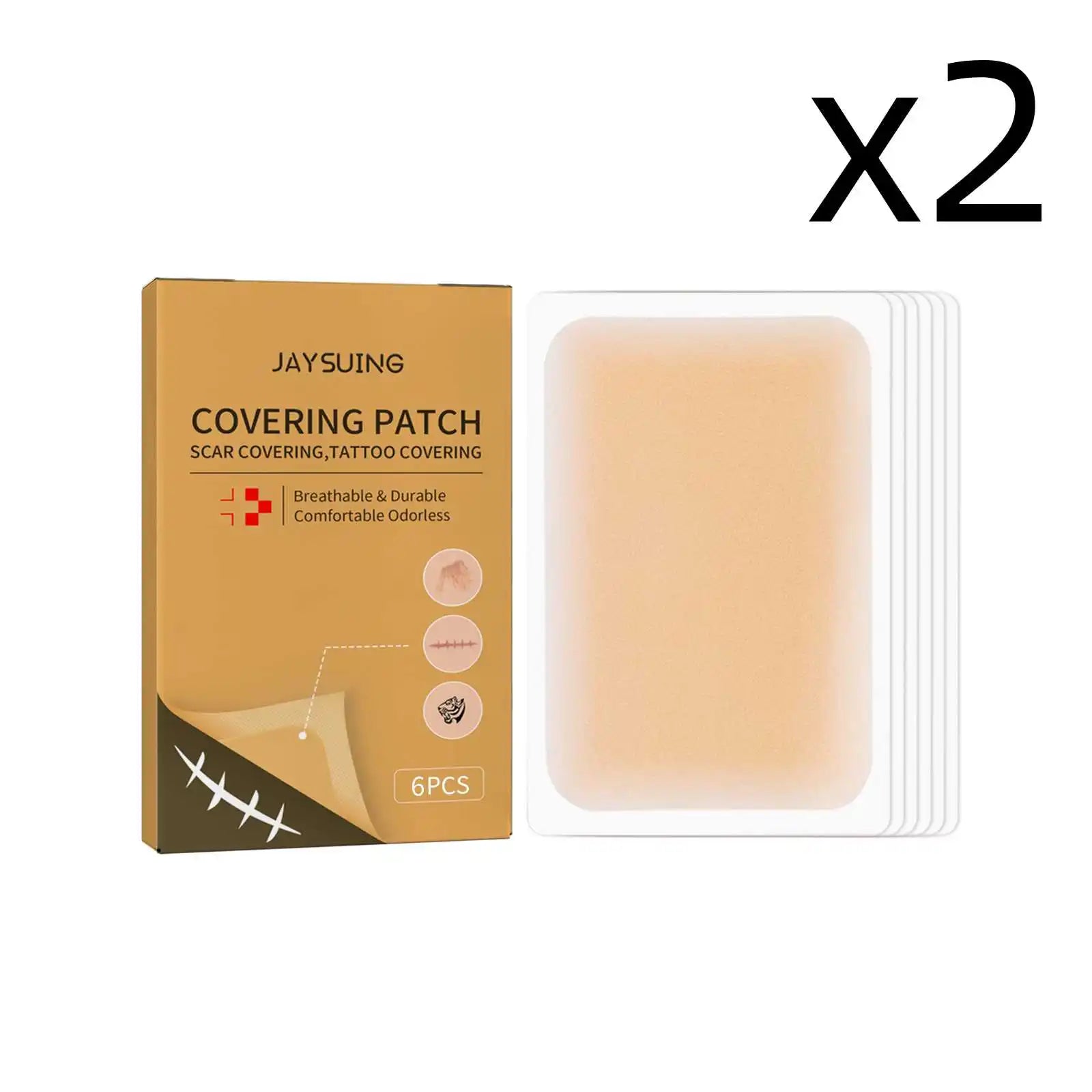 Waterproof Scar & Tattoo Cover Patches – Invisible Concealer Stickers Body Concealer Patches Zpaxo 2x6 PCS 6 patchs