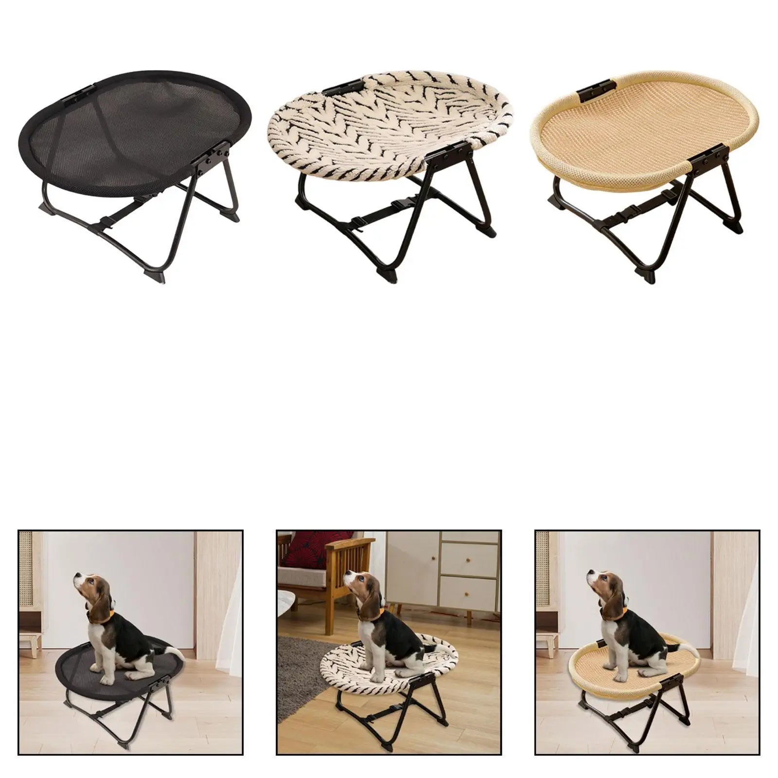 Elevated Pet Bed Foldable Outdoor Gifts Versatile Indoor Iron Frame Zpaxo