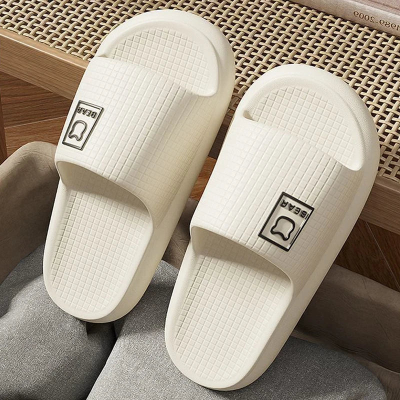 Fashion Summer Couple Non-slip Flat Slides Soft Cosy Seabeach Sandals
