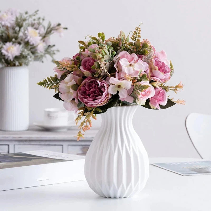 White Plastic Ceramic-look Vase Weddings Home Decor Dining Tables DIY