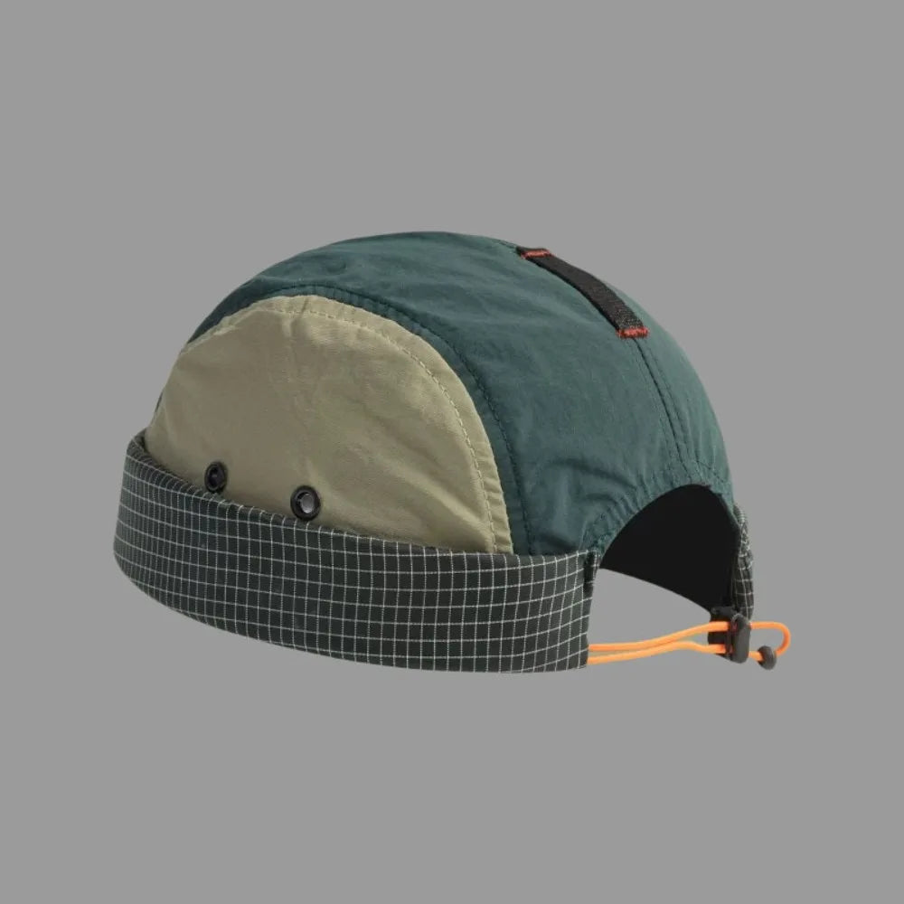Casual Quick-drying 5-panel Cap Solid Color Anti-UV Beanies Hat Adjustable Brimless Cap Women Zpaxo Green