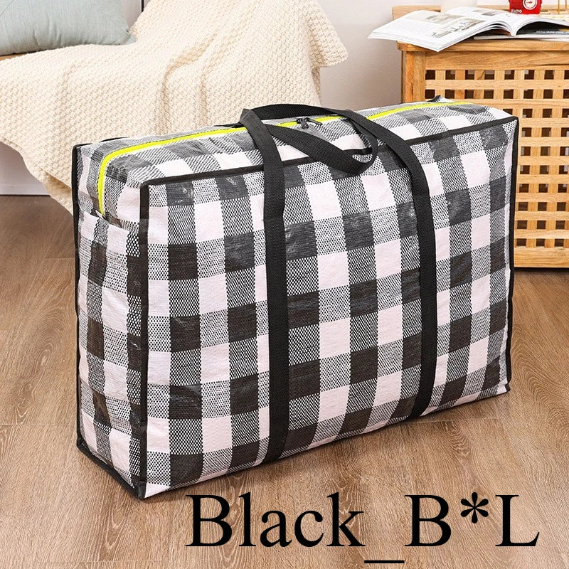 1 Heavy Duty Storage Bags Zipper Waterproof Foldable Moving Clothes Zpaxo BlackB1-L 1